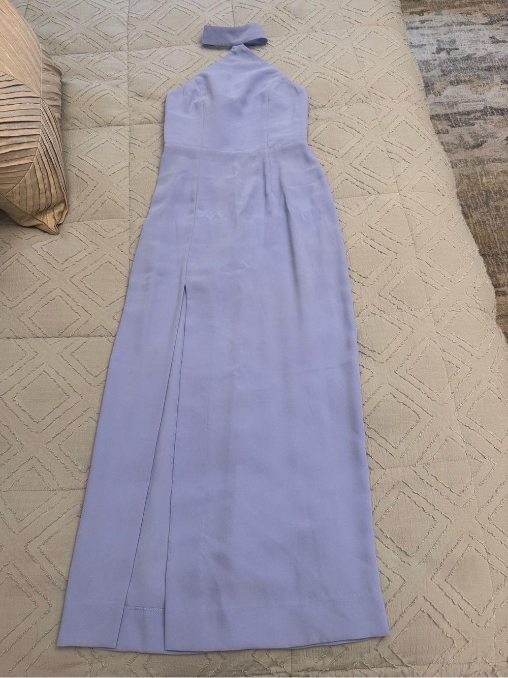 Amanda Uprichard Queen Gown Lavender Halter Prom Gown with Slit - Picture 4 of 4